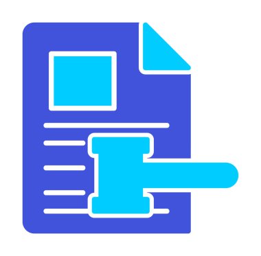 Açık artırma ya da Yargıç Tokmak simgesi düz stilde