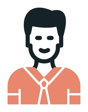 Yönetici satırı simgesi. Kravatlı adam. vektör çizimi tasarımı