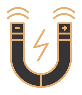 Manyetik alan simgesi, vektör illüstrasyonu