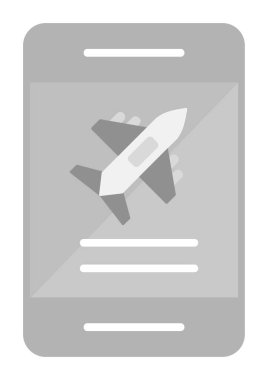 Uçak simgesi vektör illüstrasyonunda bilet