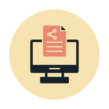 Simge vektör çizimi paylaşım dizaynlı bilgisayar