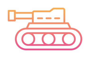 askeri tank simgesi, vektör illüstrasyonu 