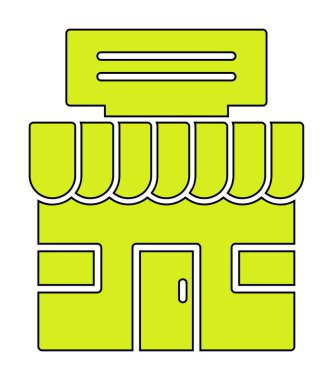 dükkan simgesi, vektör illüstrasyonu basit tasarım