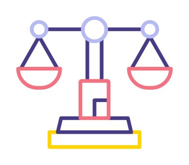  Adalet skalası basit ikon vektör illüstrasyonu