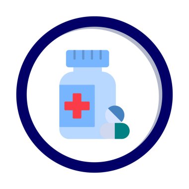 Tıbbi hap ikonu vektör illüstrasyonu. İlaçlar                               