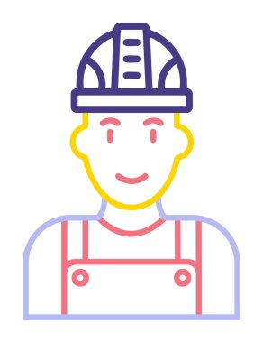 Fabrika İşçi simgesi vektör illüstrasyonu