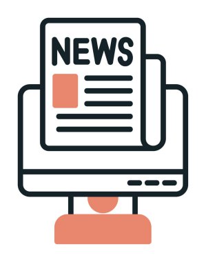 Basit Canlı Haber simgesi, vektör illüstrasyonu