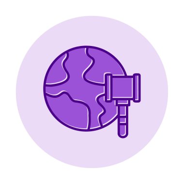 Dünya Açık Artırma Simgesi Vektör İllüstrasyonu