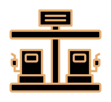 Modern Yakıt İstasyonu simgesinin vektör çizimi                  