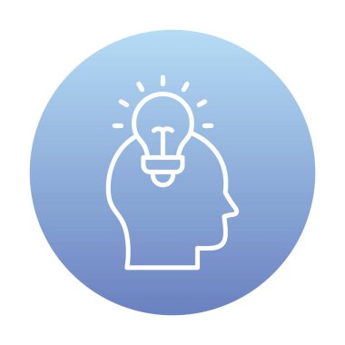 ampul insan fikri ikon vektör illüstrasyon tasarımı