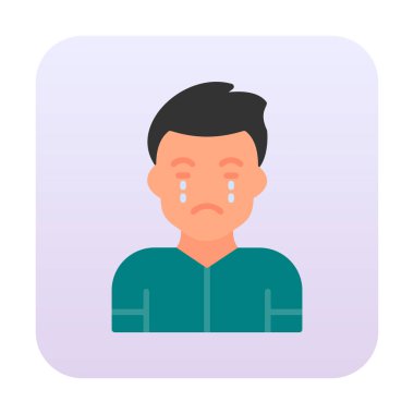 ağlayan kişi simgesi, vektör illüstrasyonu basit tasarım