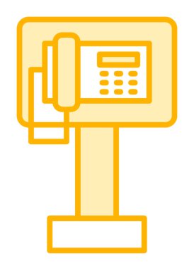 Ankesörlü Telefon web simgesi, vektör illüstrasyonu