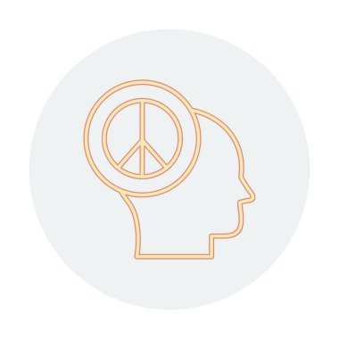 kafa simgesi barış sembolü, vektör illüstrasyonu basit tasarım