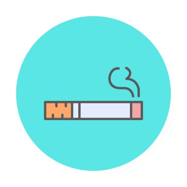 sigara duman simgesi, satır biçimi, vektör illüstrasyonu