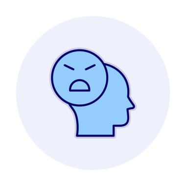 Kızgın avatar simgesi, vektör illüstrasyonu 