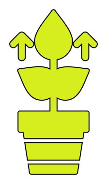 Bitki büyüme ikonu vektör illüstrasyonu