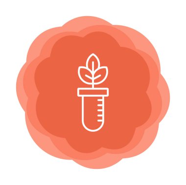 Test tüpü simgesine bitki, vektör illüstrasyonuName 