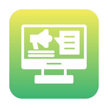 bilgisayar monitörü ve megafon, Dijital Kampanya konsept vektörü