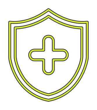 çapraz simgeli kalkan, vektör illüstrasyonu 