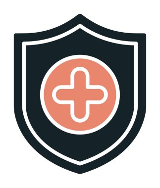 Basit Tıbbi Sigorta simgesi, vektör illüstrasyonu