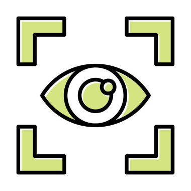Vizyon düz simgesi, vektör çizim