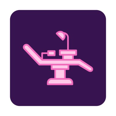 Dişçi Sandalyesi vektör illüstrasyonu, simge ögesi arkaplanı                