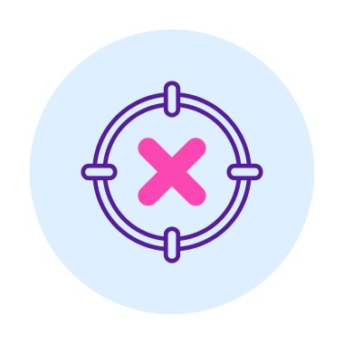  Çember simgesinde konsantrasyon ya da çapraz çizgi yok, vektör illüstrasyonu 