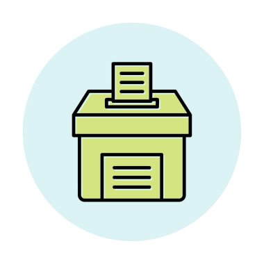 Oy kutusu. taslak vektör simgesi düz illüstrasyon 