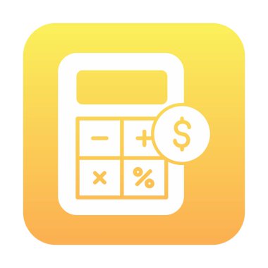 hesap makinesi düz simgesi, vektör illüstrasyonu