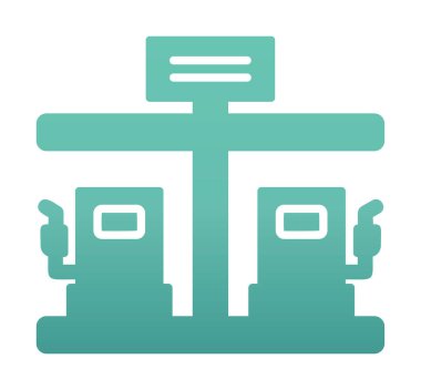 Modern Yakıt İstasyonu simgesinin vektör çizimi                  