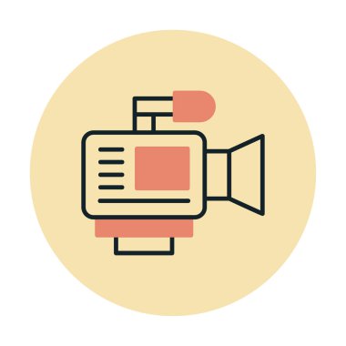 video kamera simgesi, vektör illüstrasyonu basit tasarım