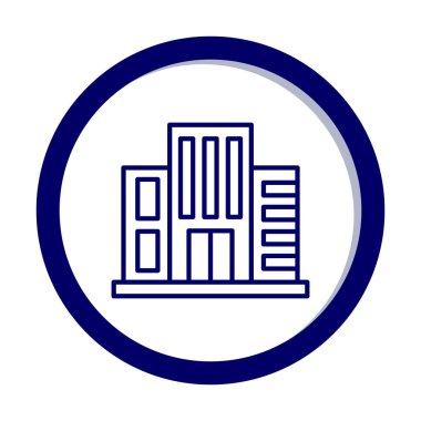 Otel binası ikon vektör illüstrasyonu                 