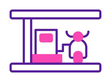 benzin istasyonu web simgesi, vektör illüstrasyonu