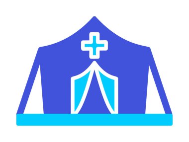 Mülteci Kampı vektör düz renk simgesi 