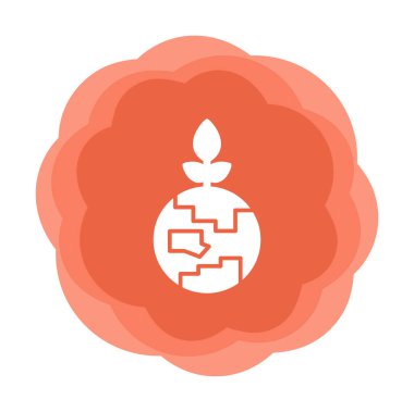 Bitki ikonu vektör illüstrasyonlu Dünya gezegeni 