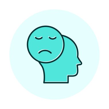 düz Üzüntü simgesi vektör çizimi tasarımı