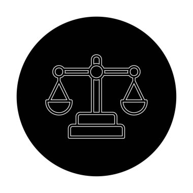 Adalet ölçeği ve denge vektörü çizimi tasarımı 