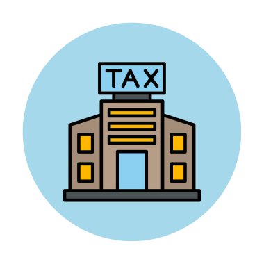 Vergi Dairesi Binası. Web simgesi basit illüstrasyon