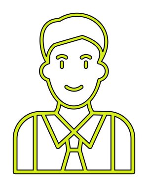 Yönetici satırı simgesi. Kravatlı adam. vektör çizimi tasarımı