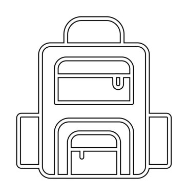 Sırt çantası ikon vektörü. Okul sırt çantası tabelası. izole edilmiş sınır sembolü çizimi