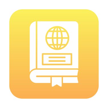 Coğrafya Kitabı web simgesi, vektör illüstrasyonu 