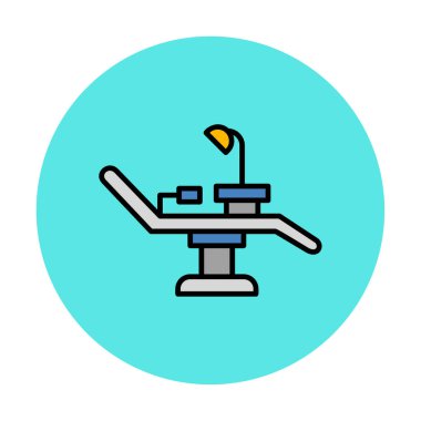 Dişçi Sandalyesi vektör illüstrasyonu, simge ögesi arkaplanı                