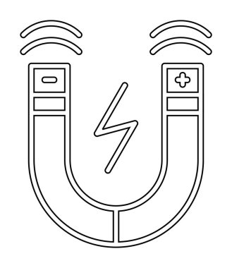 Manyetik alan simgesi, vektör illüstrasyonu