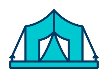 İzole edilmiş çadır ikon vektör tasarımı