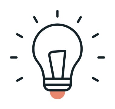 Fikir ampulü simgesi, vektör illüstrasyon tasarımı