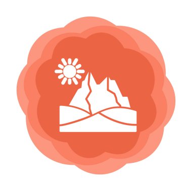 Çöl dağı manzara ikonu vektör illüstrasyon tasarımı