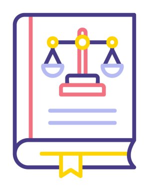 Hukuk kitabı. Web simgesi basit illüstrasyon 