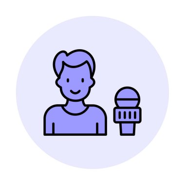 Haber muhabiri. Web simgesi basit illüstrasyon                       