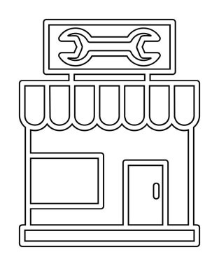 Araba Tamirhanesi ikon vektör çizimi