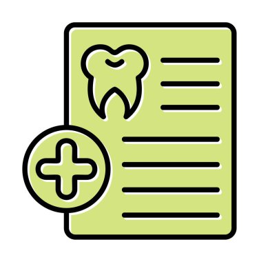 Diş sağlığı hizmetleri, Reçete ikonu vektör çizimi tasarımı